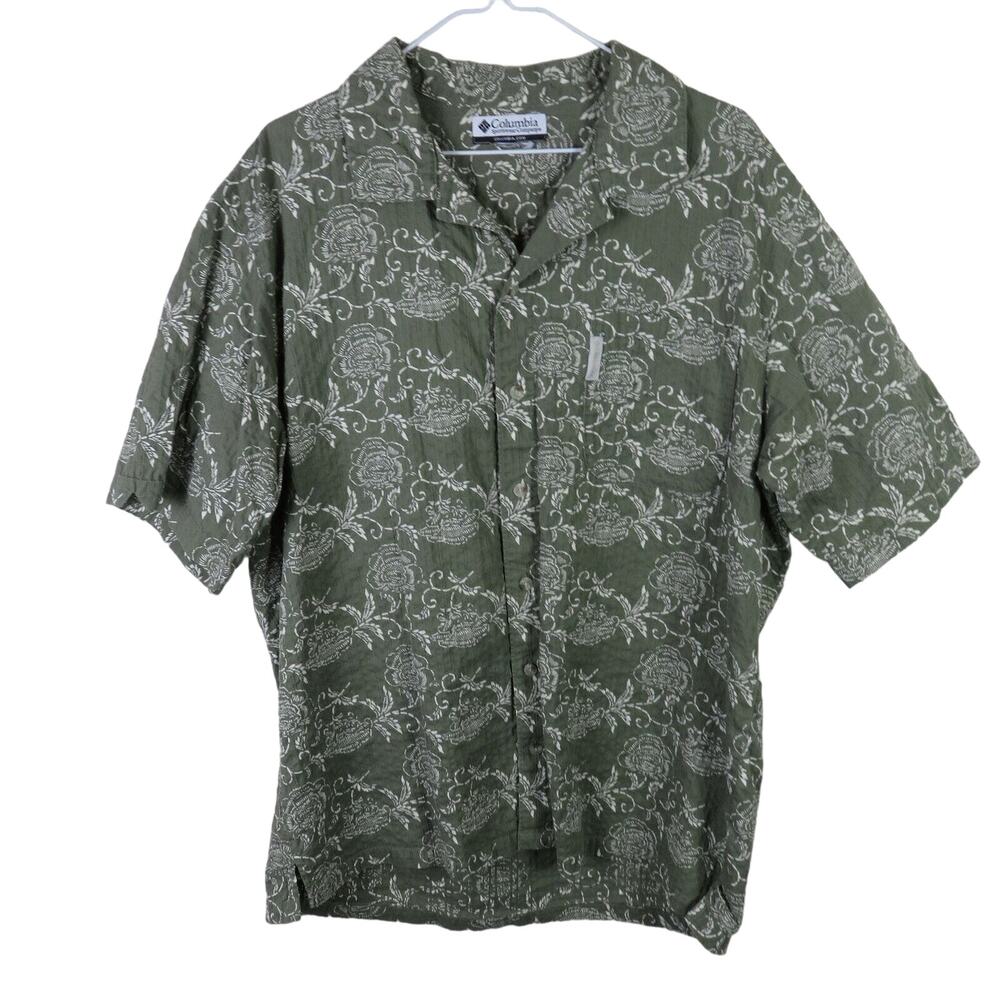 Columbia Floral Pattern Cotton Short Sleeve Shirt - Men's Size XXL